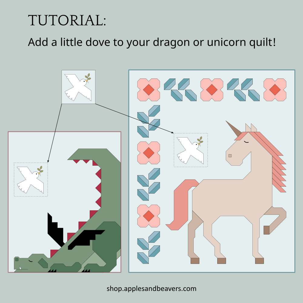 Add a little dove to your dragon or unicorn!